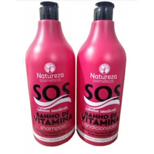 Natureza SOS szampon 1L + Odżywka 1L kąpiel witaminowa